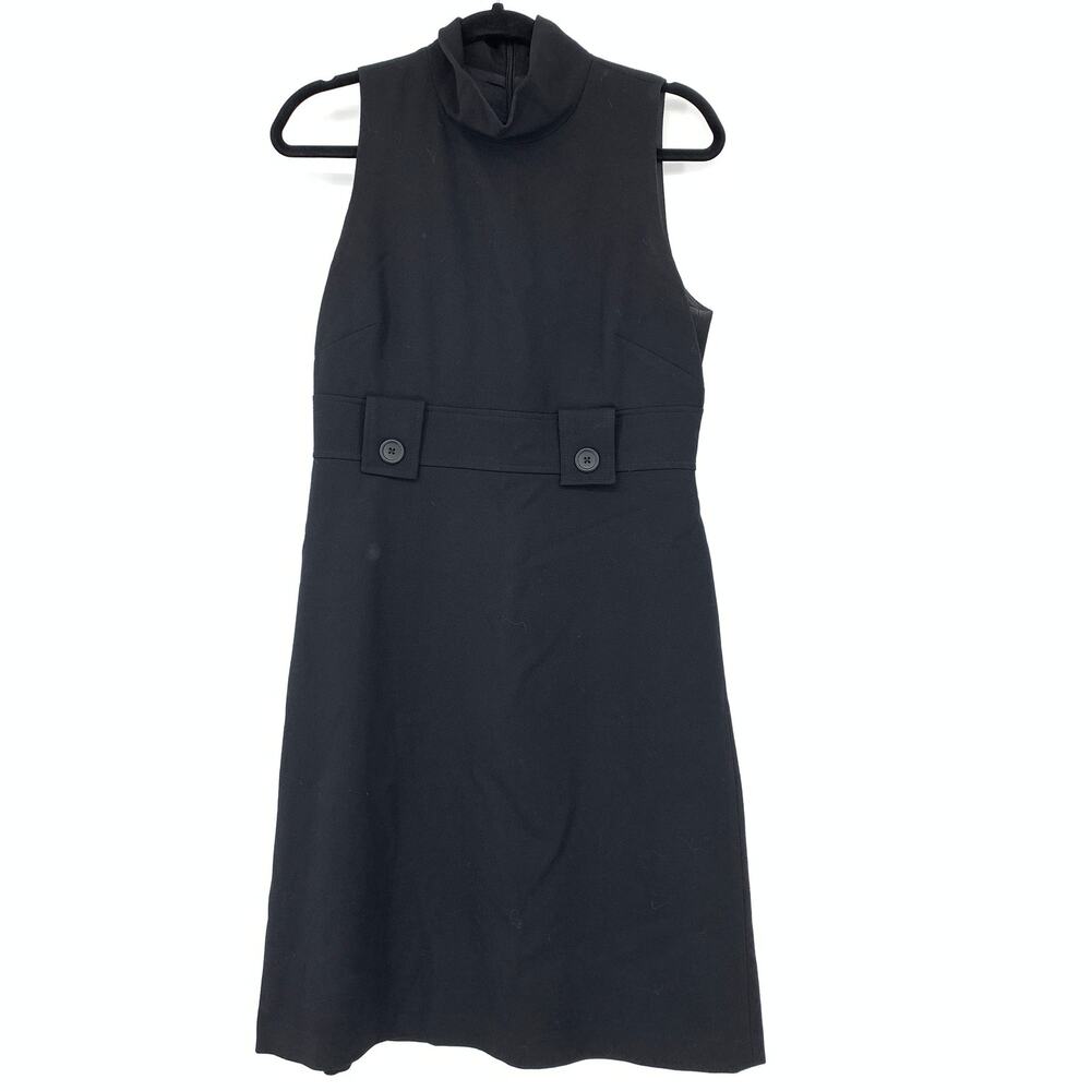 Banana Republic Sleeveless Mock Neck Sheath Dress Womens Apx Size 10 Black